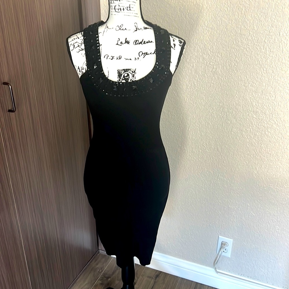 Sexy little black sweater dress